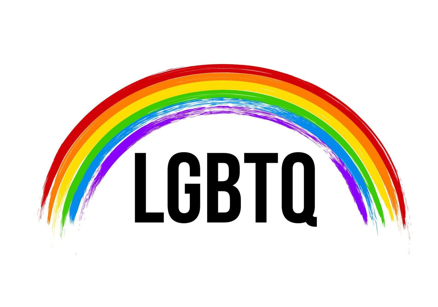 lgbtq orgoglio banner con pennellate grunge texture bandiera arcobaleno isolato su sfondo bianco. simbolo dell'orgoglio gay e della comunità lgbt. giornata internazionale contro l'omofobia. modello di vettore. vettore