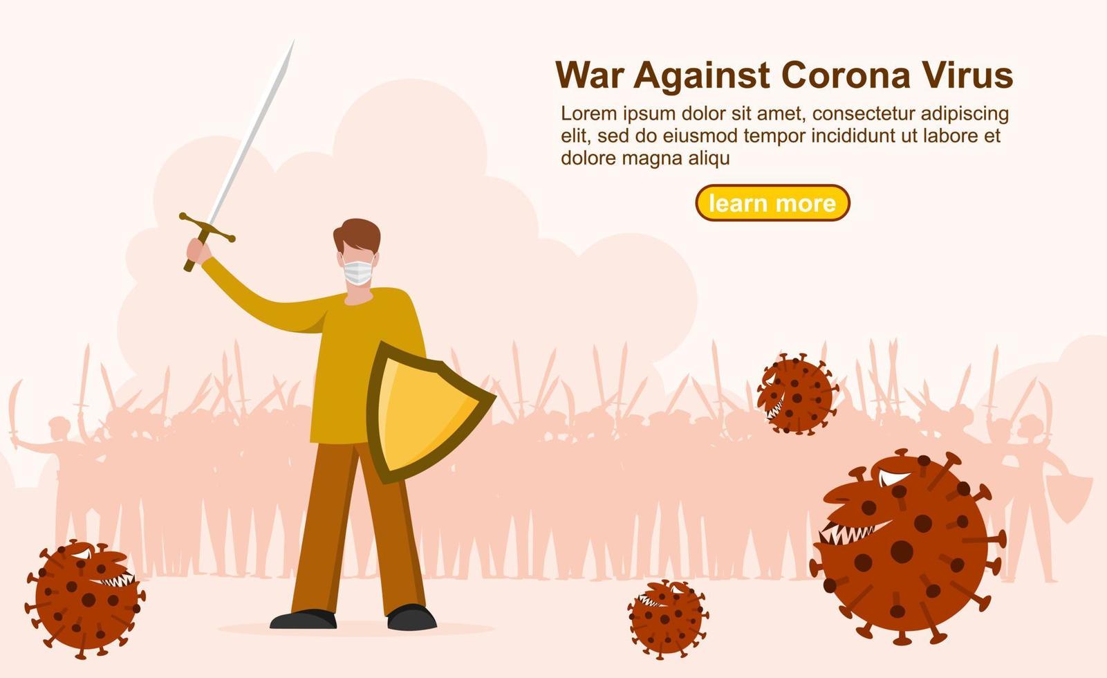 combattere il virus corona covid-19. vettore