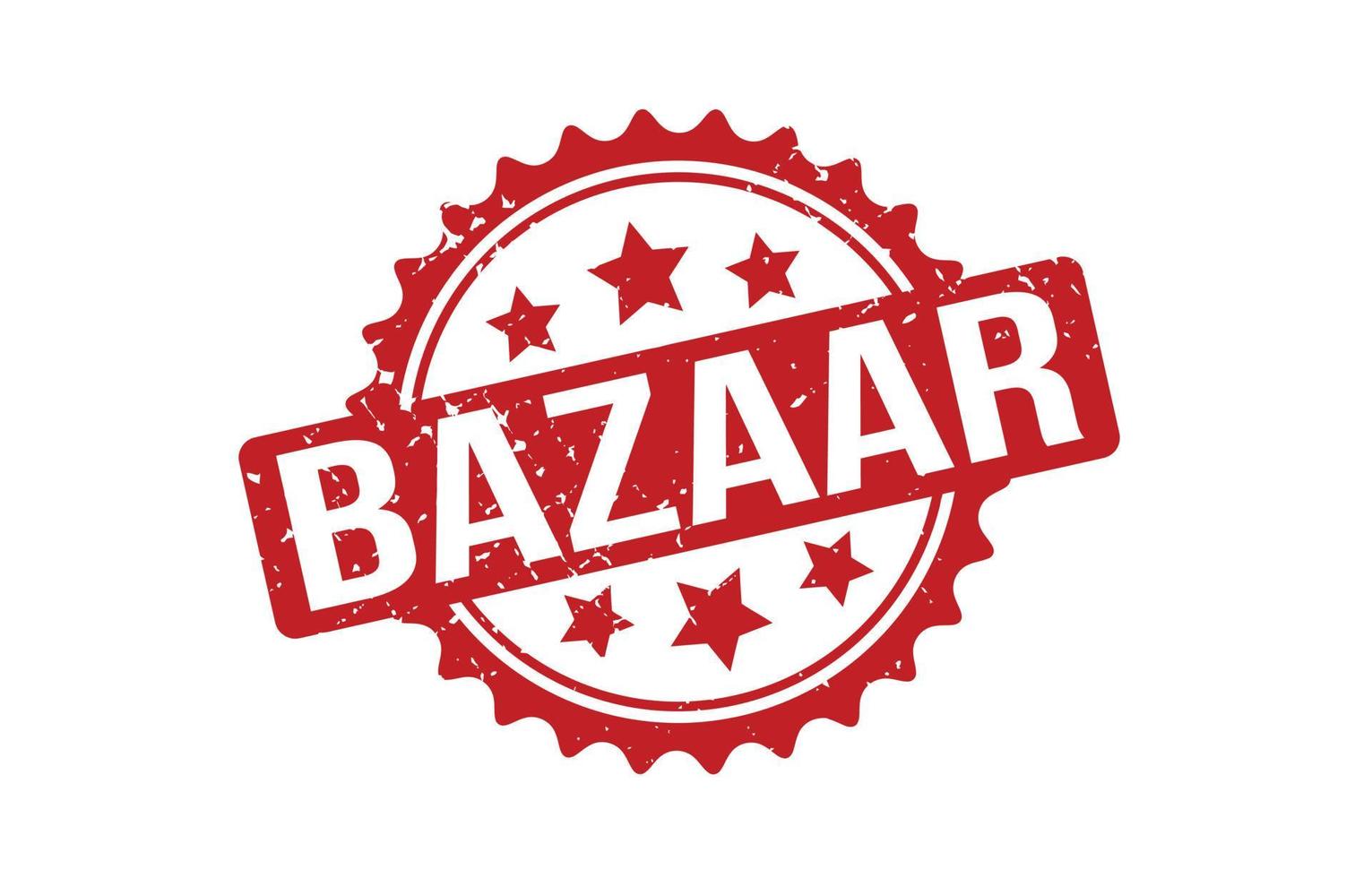 timbro di gomma del bazar. Red bazaar gomma grunge timbro sigillo illustrazione vettoriale - vector