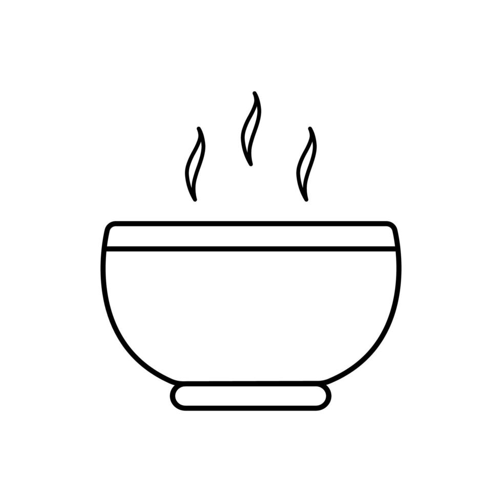 icona di vettore di pasto di zuppa, simbolo di cibo caldo