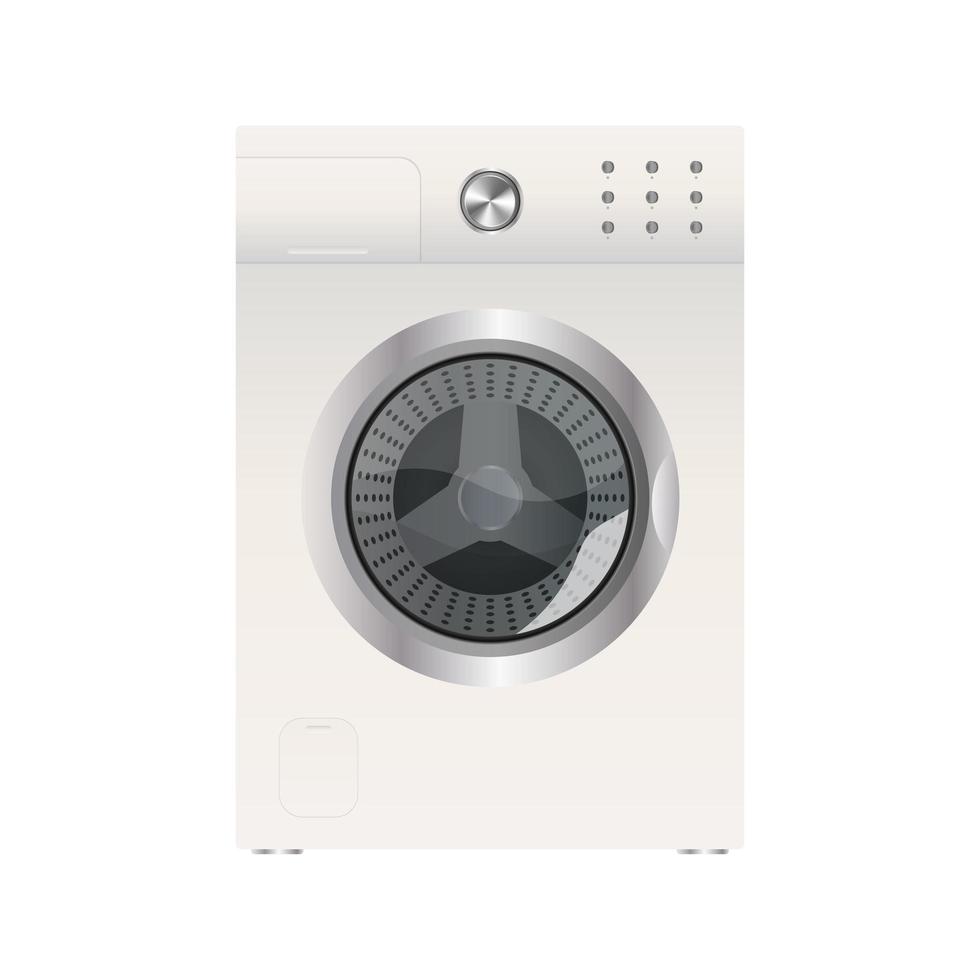 lavatrice bianca isolata su uno sfondo bianco. lavatrice vettoriale realistico.