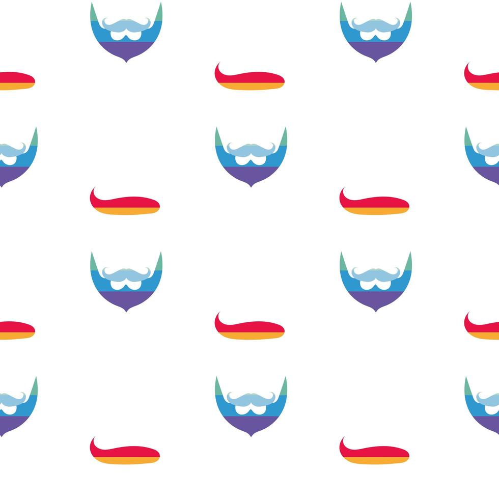 modello senza soluzione di continuità. contorno del viso maschile con colori lgbt. logo uomo con la barba per temi lgbt. vettore. vettore