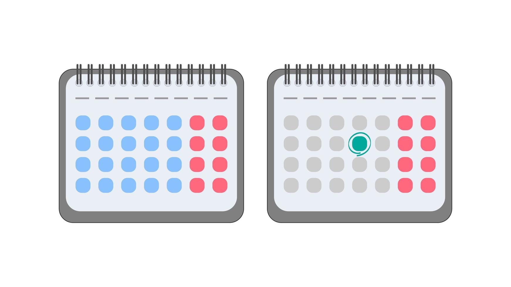 calendario in uno stile piatto. icona del calendario vettoriale. isolato. vettore