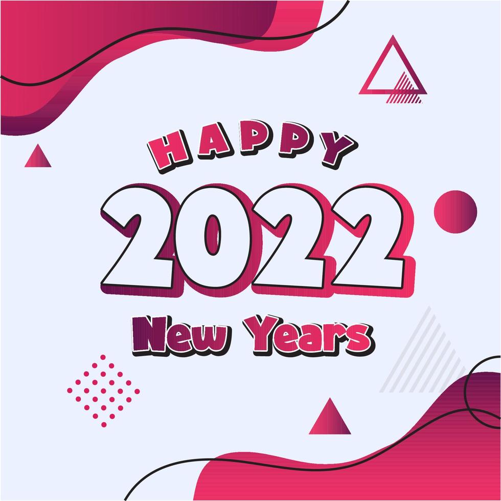 modello di felice anno nuovo 2022 vettore
