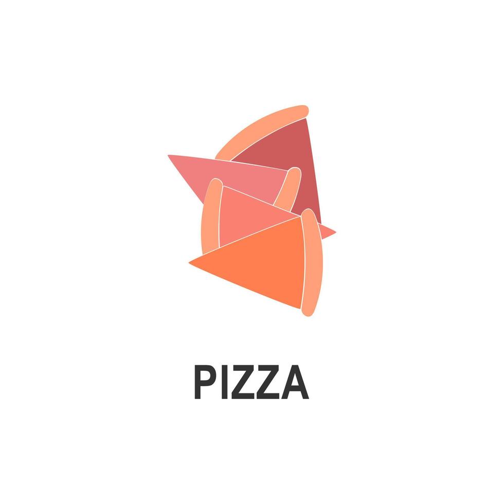 semplice logo della pizza per la confezione del caffè e il menu del ristorante. logo fast food con illustrazione vettoriale moderno stile piatto. logo della fetta di pizza per pizzeria italiana con ristorante pizzeria minimalista in stile piatto