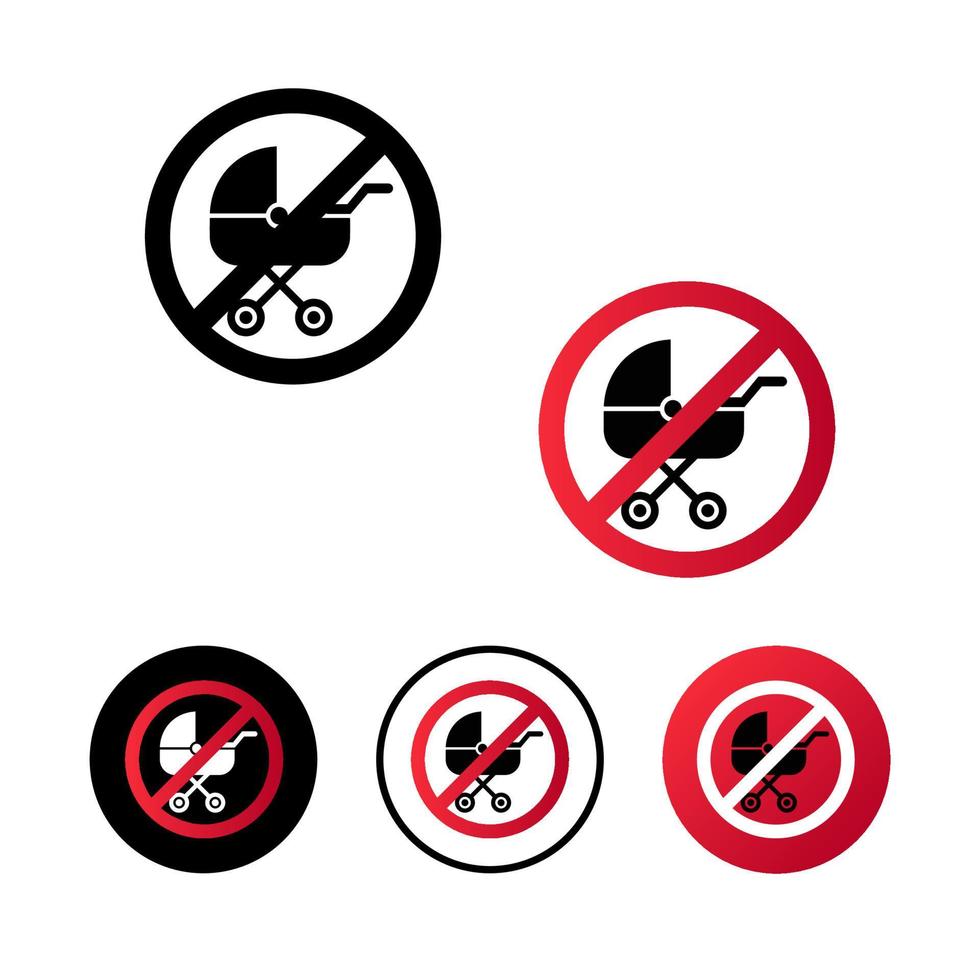 illustrazione astratta dell'icona della carrozzina senza bambini vettore