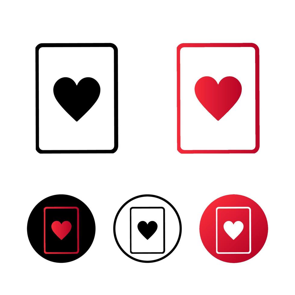illustrazione astratta dell'icona della carta da gioco del cuore vettore