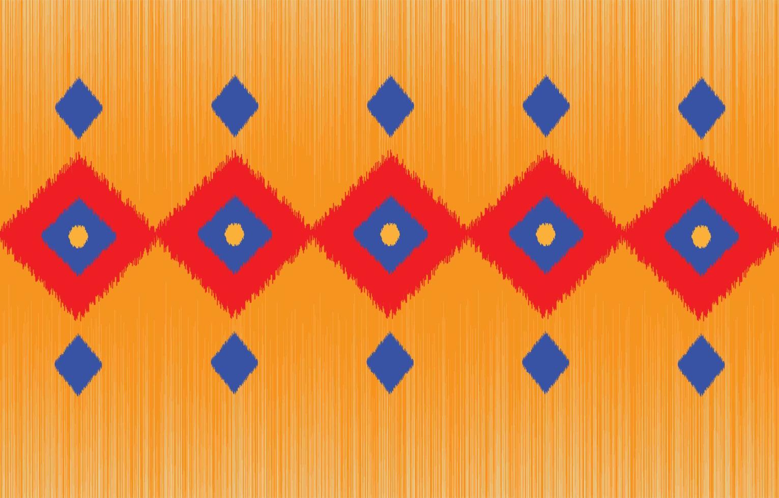 motivo geometrico ikat design etnico tradizionale per sfondo, moquette, carta da parati, abbigliamento, batik, tessile. illustrazione del ricamo del modello vettoriale