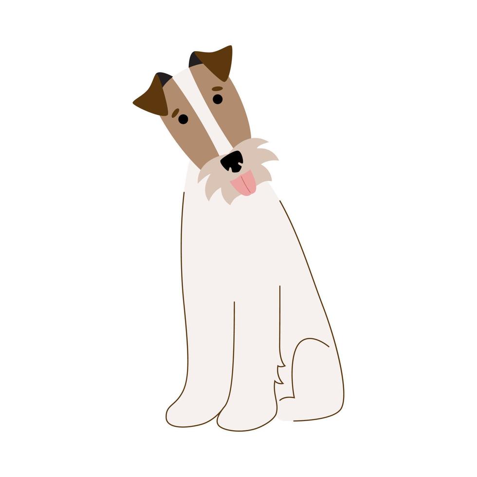 filo di fox terrier isolato su sfondo bianco. illustrazione vettoriale di un cane da compagnia