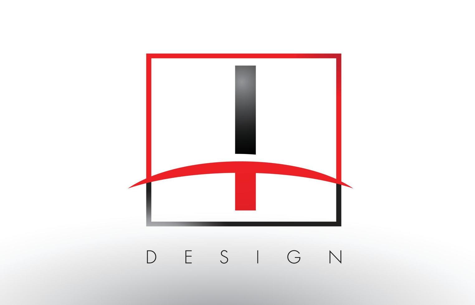 lettere del logo i con colori rosso e nero e swoosh. vettore