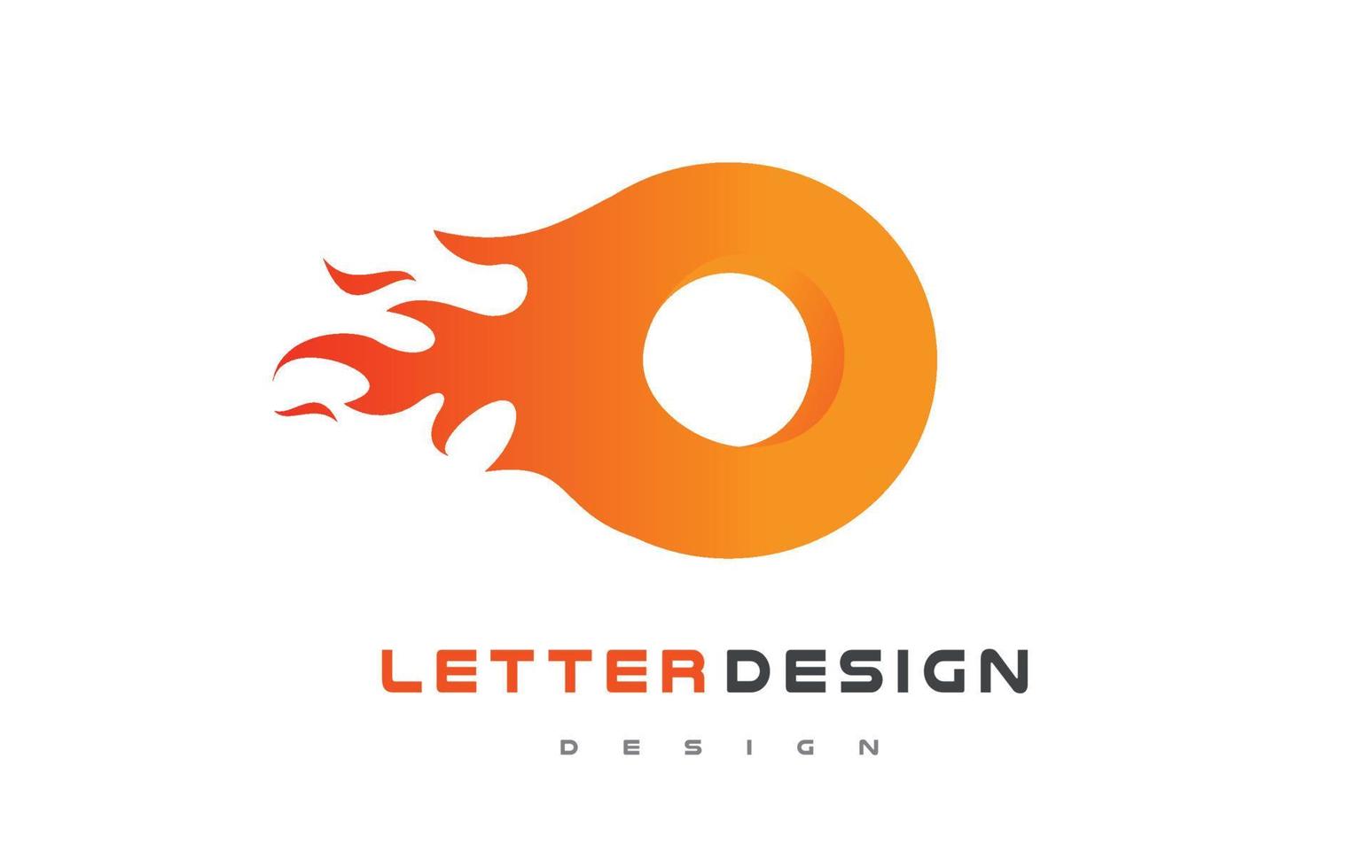 o disegno del logo della fiamma della lettera. concetto di lettering logo fuoco. vettore