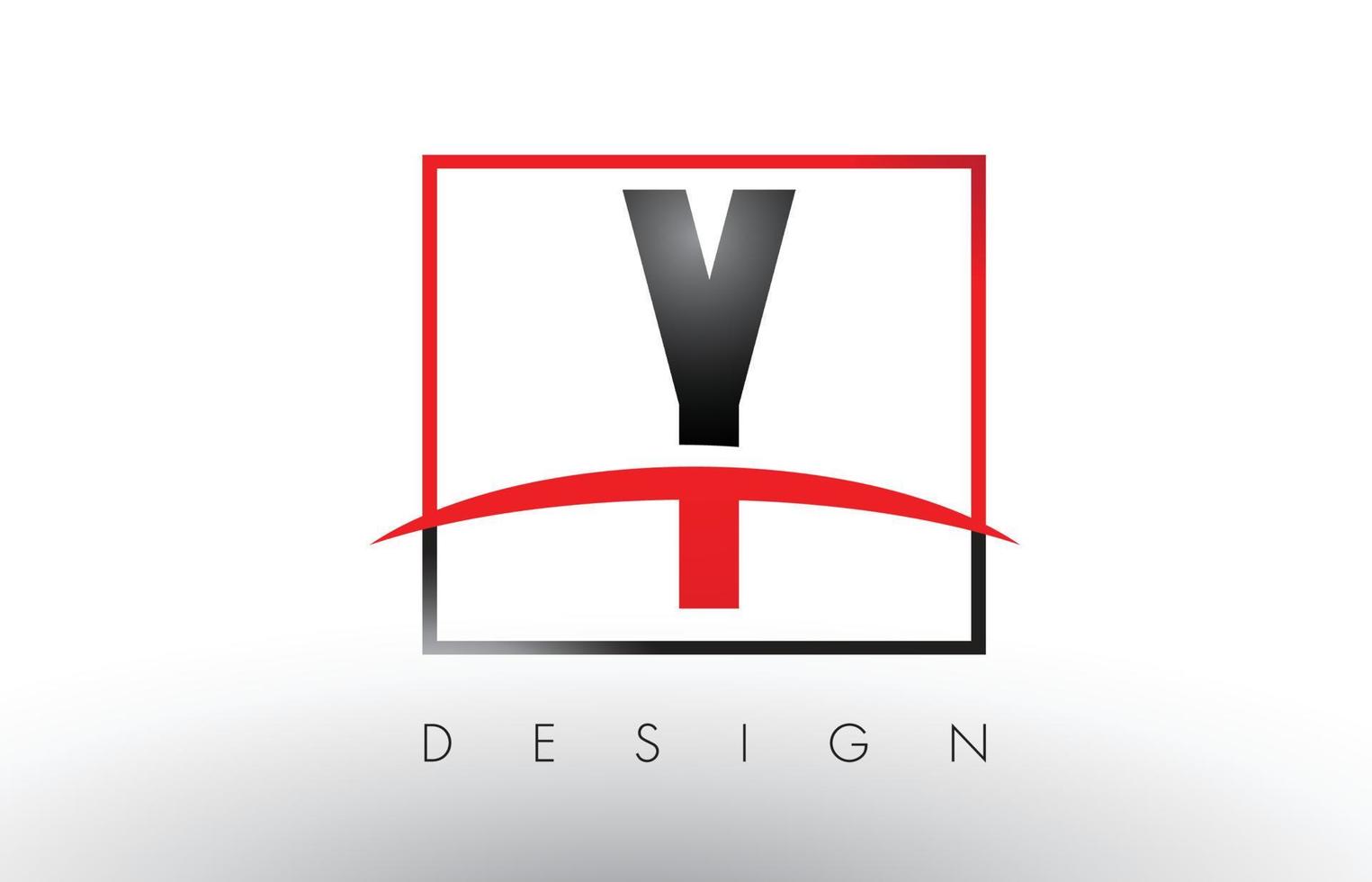 lettere del logo y con colori rosso e nero e swoosh. vettore