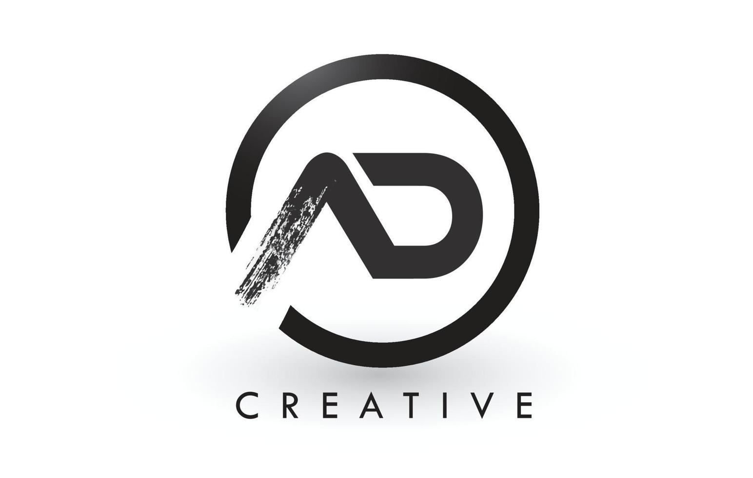 disegno del logo della lettera del pennello pubblicitario. logo icona lettere spazzolate creative. vettore