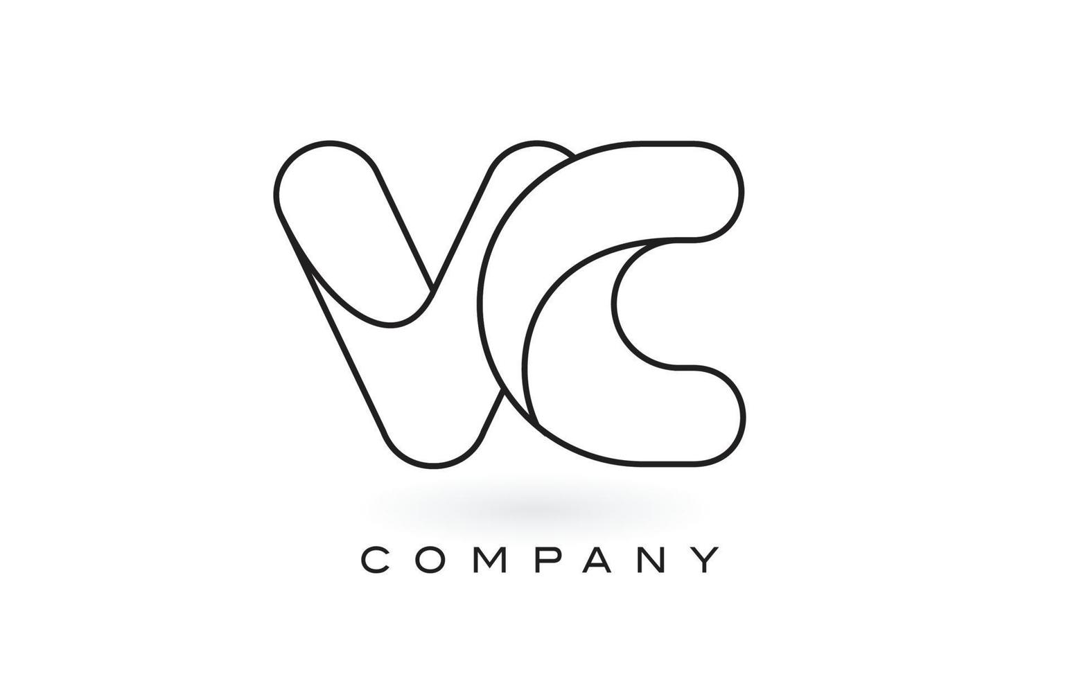 logo della lettera del monogramma vc con contorno del contorno del monogramma nero sottile. vettore di design moderno alla moda lettera.