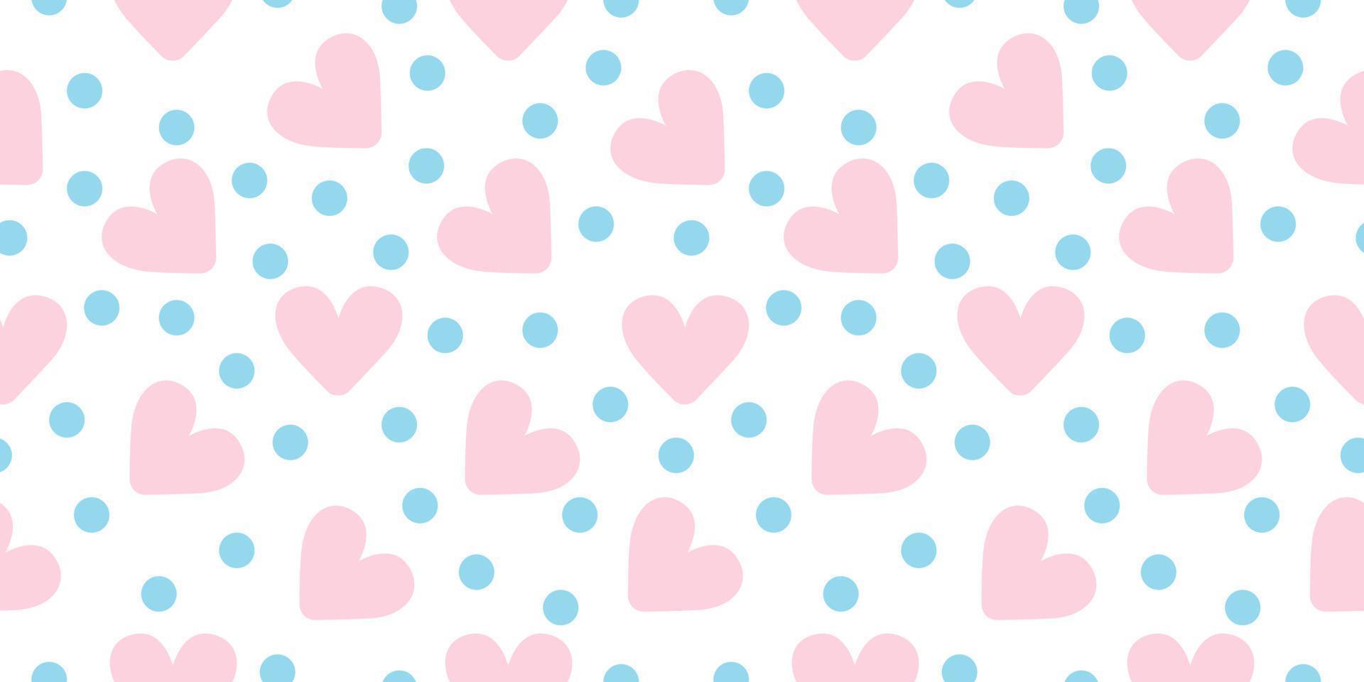 pois amore rosa senza cuciture punti blu con sfondo bianco vettore