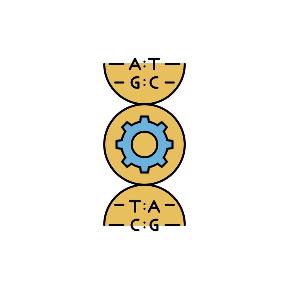 test genetici icona della cura del DNA vettore