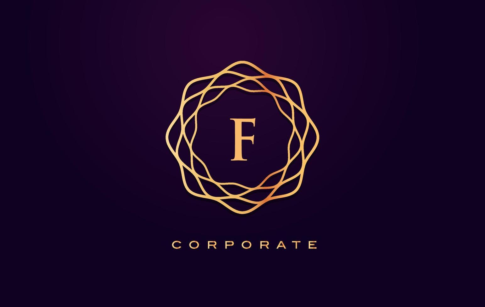 f logo di lusso. vettore di design lettera monogramma