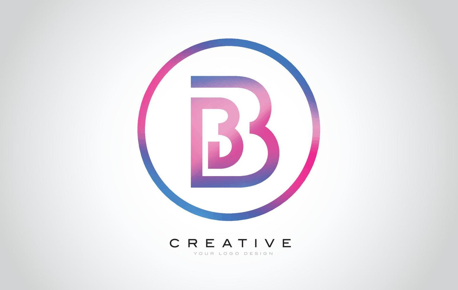b lettera logo monogramma design. icona moderna b con bellissimo design creativo monogramma nero viola. vettore