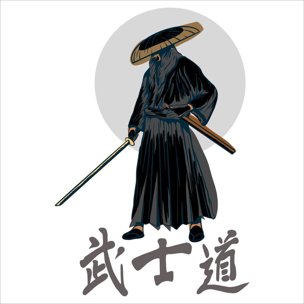 disegno vettoriale samurai antico leggendario giapponese