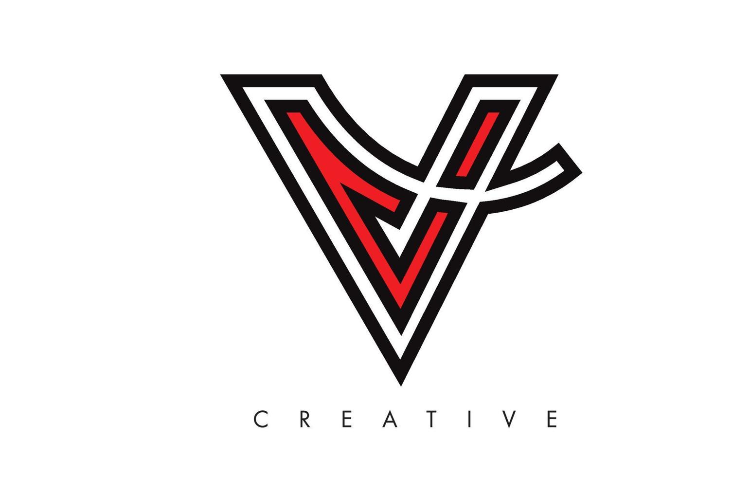 logo del design della lettera v. logo icona lettera v con swoosh moderno vettore