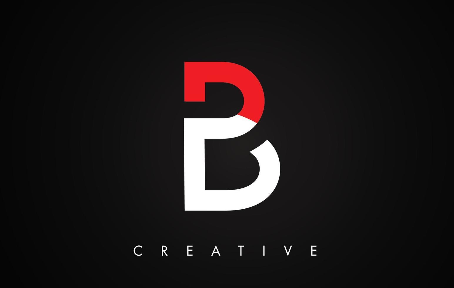 b lettera rossa e nera logo dal design moderno e alla moda. logo icona lettera b con monogramma moderno vettore