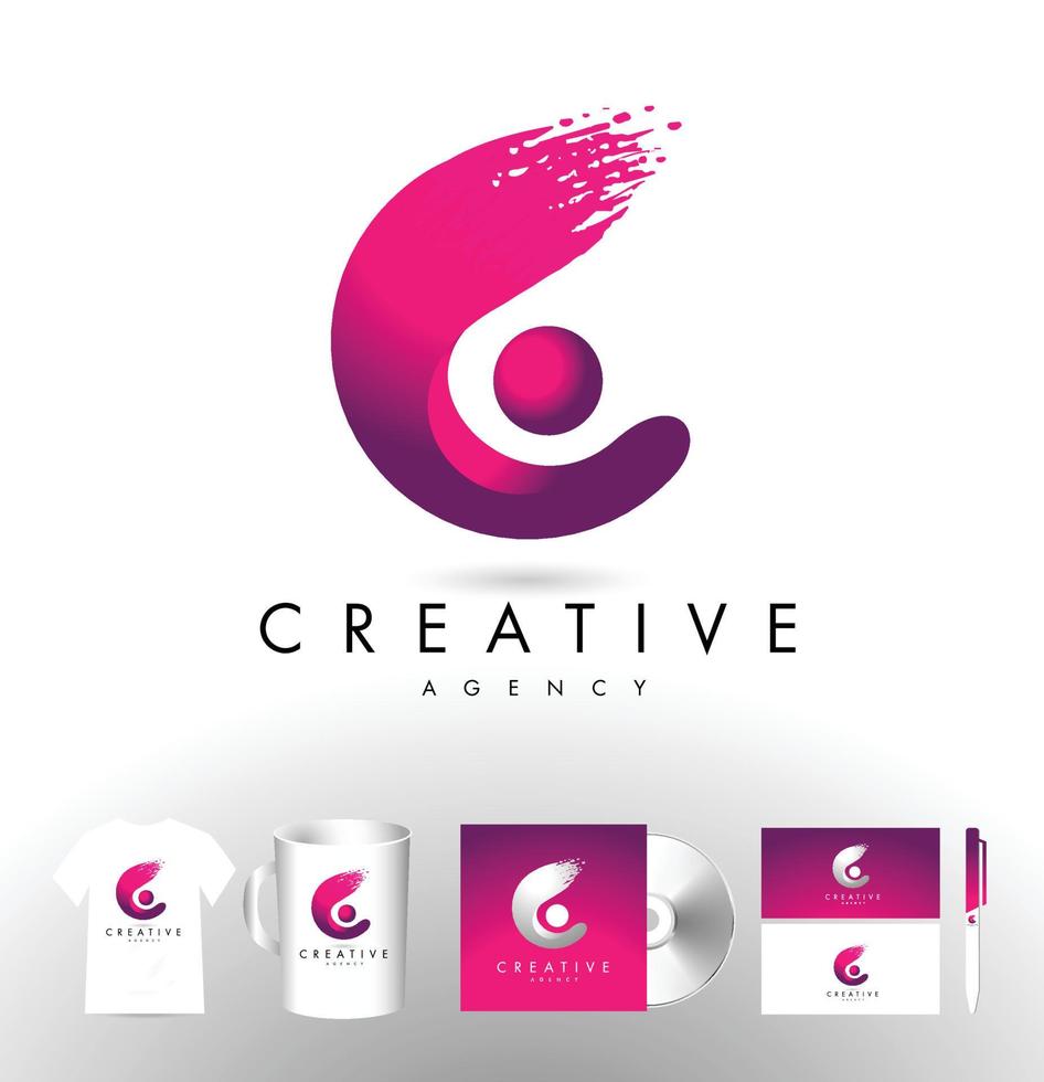 design del logo con punti creativi vettore