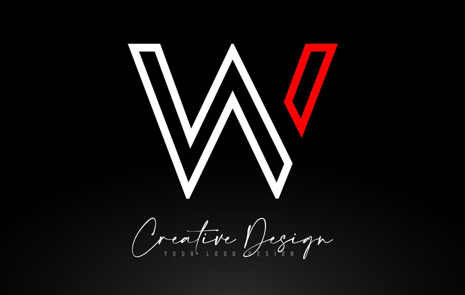 monogramma w lettera logo design con linee creative icona disegno vettoriale. vettore