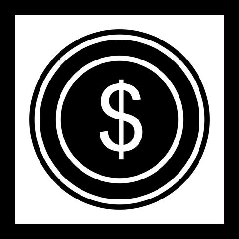 Dollari Coin Icon Design vettore