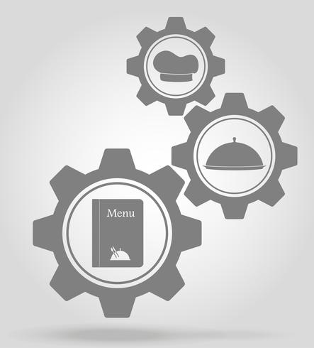 illustrazione vettoriale di ristorante ingranaggio meccanismo concetto
