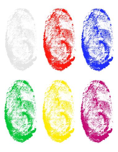 impronta digitale di diversi colori illustrazione vettoriale