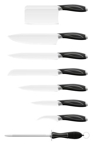 set di coltelli per l&#39;illustrazione vettoriale di cucina