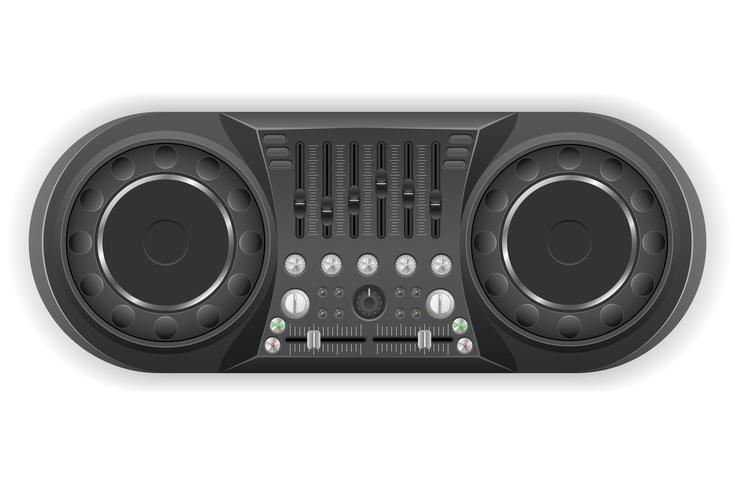 illustrazione di vettore del mixer del suono della console del pannello del DJ