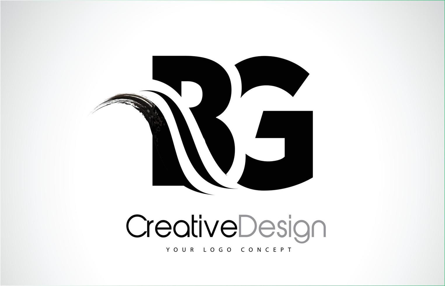 bg bg pennello creativo lettere nere design con swoosh vettore