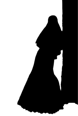 illustrazione vettoriale silhouette sposa realistico