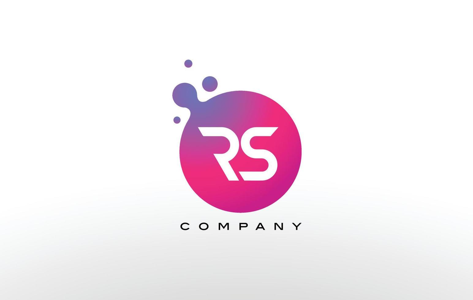 rs lettera punti logo design con bolle creative alla moda. vettore