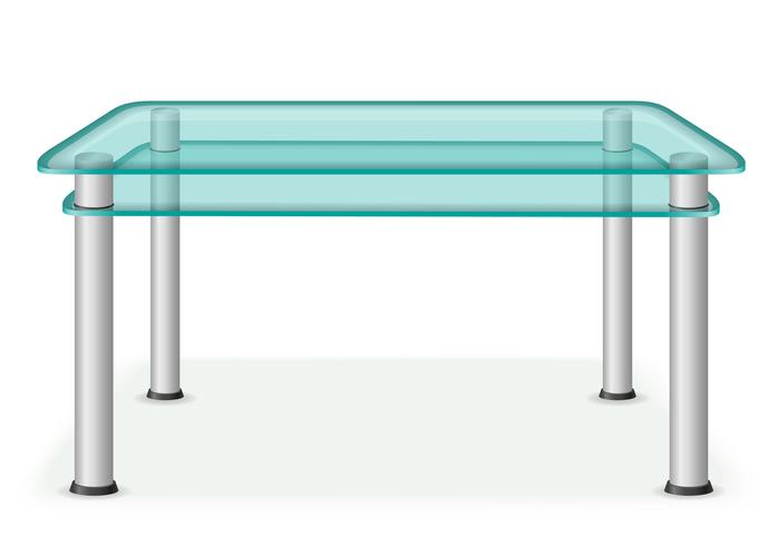 illustrazione vettoriale di mobili tavolo in vetro