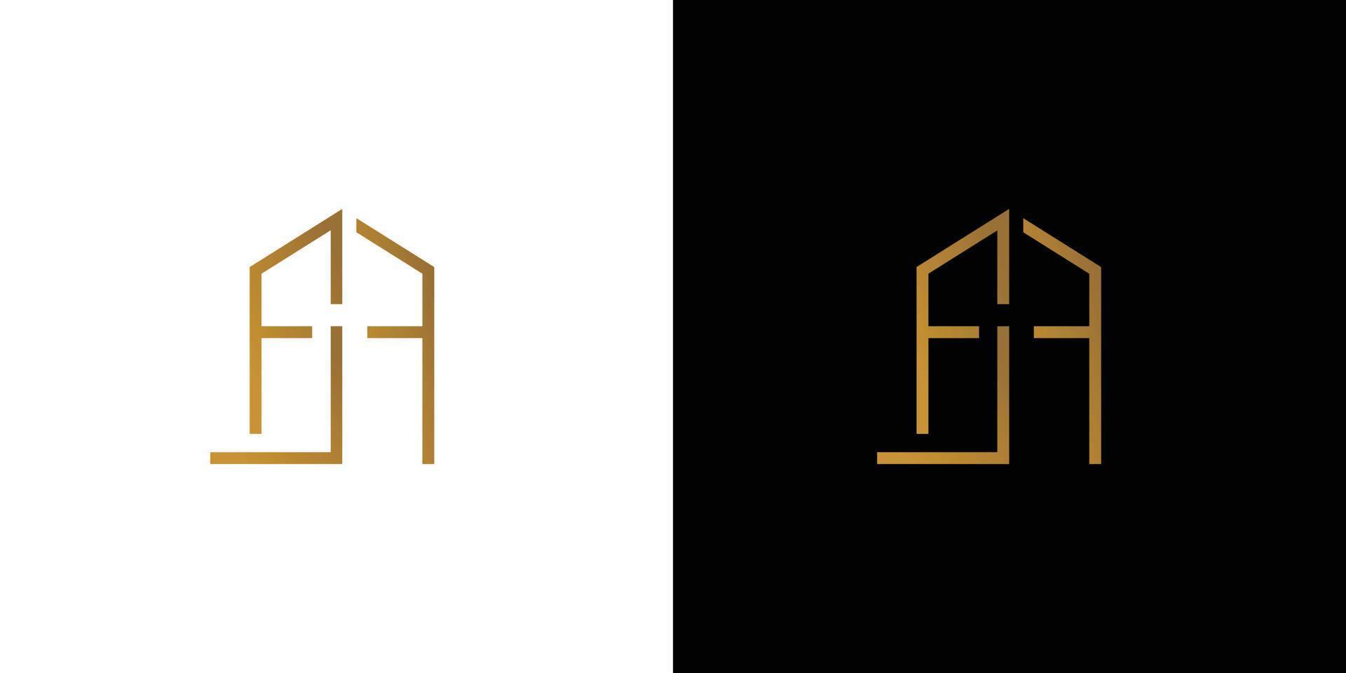 Il logo delle iniziali dell'hotel fjf è moderno e lussuoso vettore