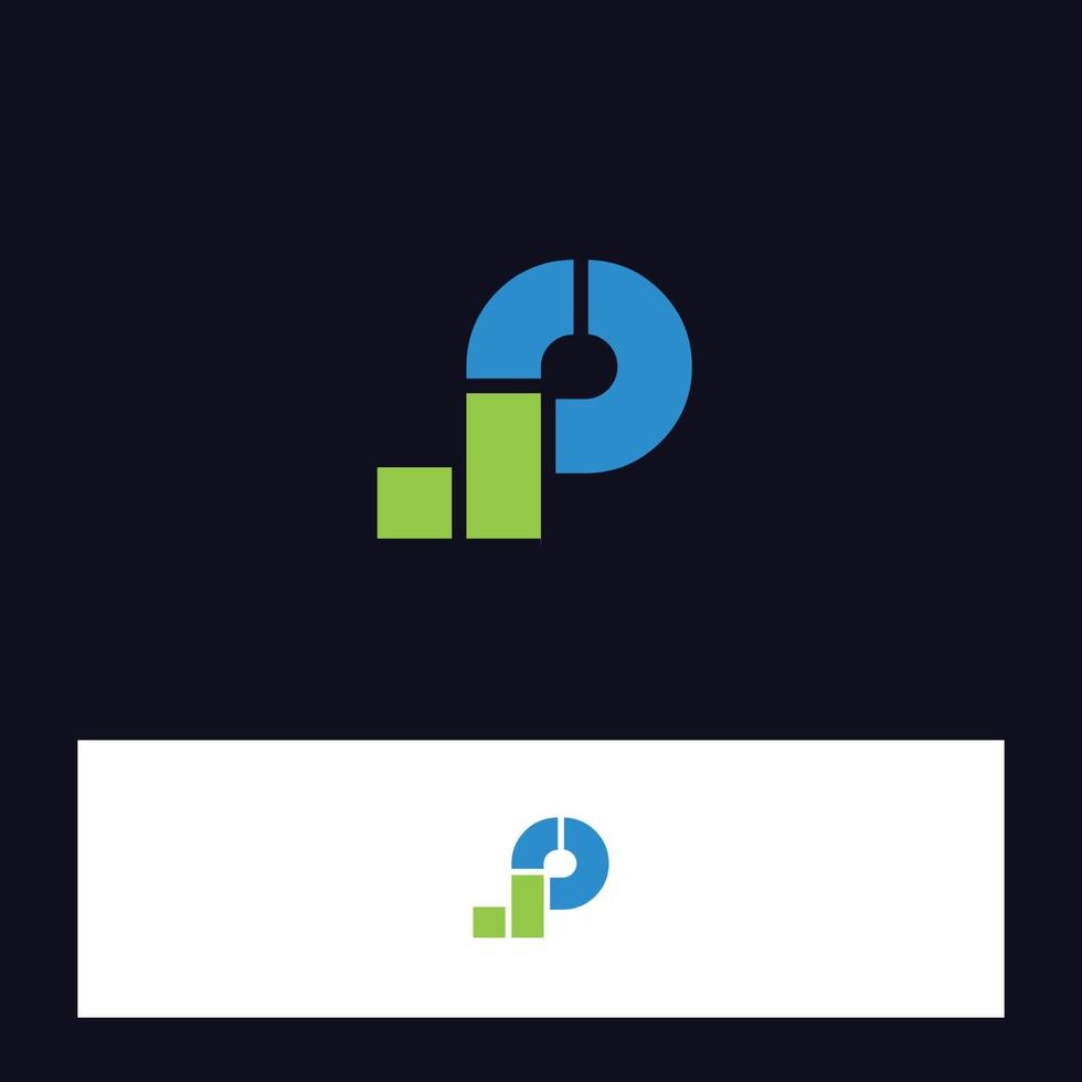 il logo p iniziale per una società di investimento fresca e moderna vettore