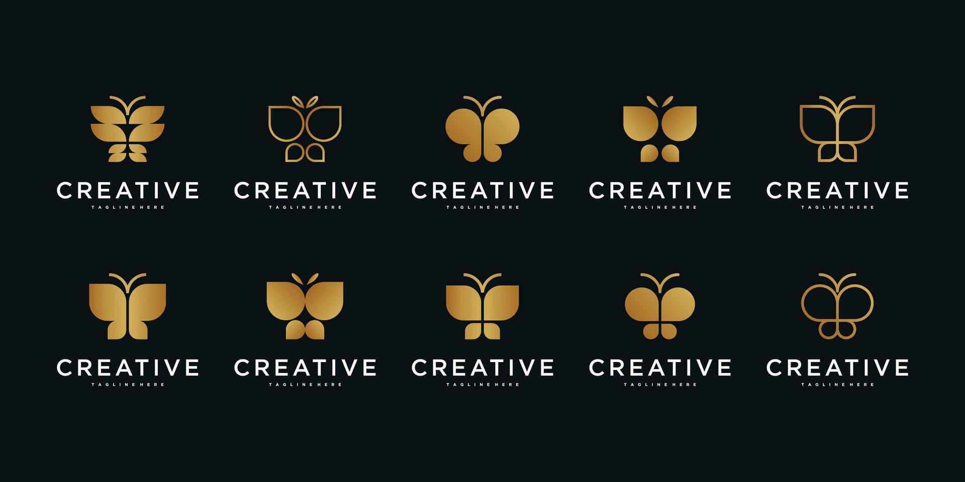 collezione di creativo astratto farfalla logo design. premio vettore