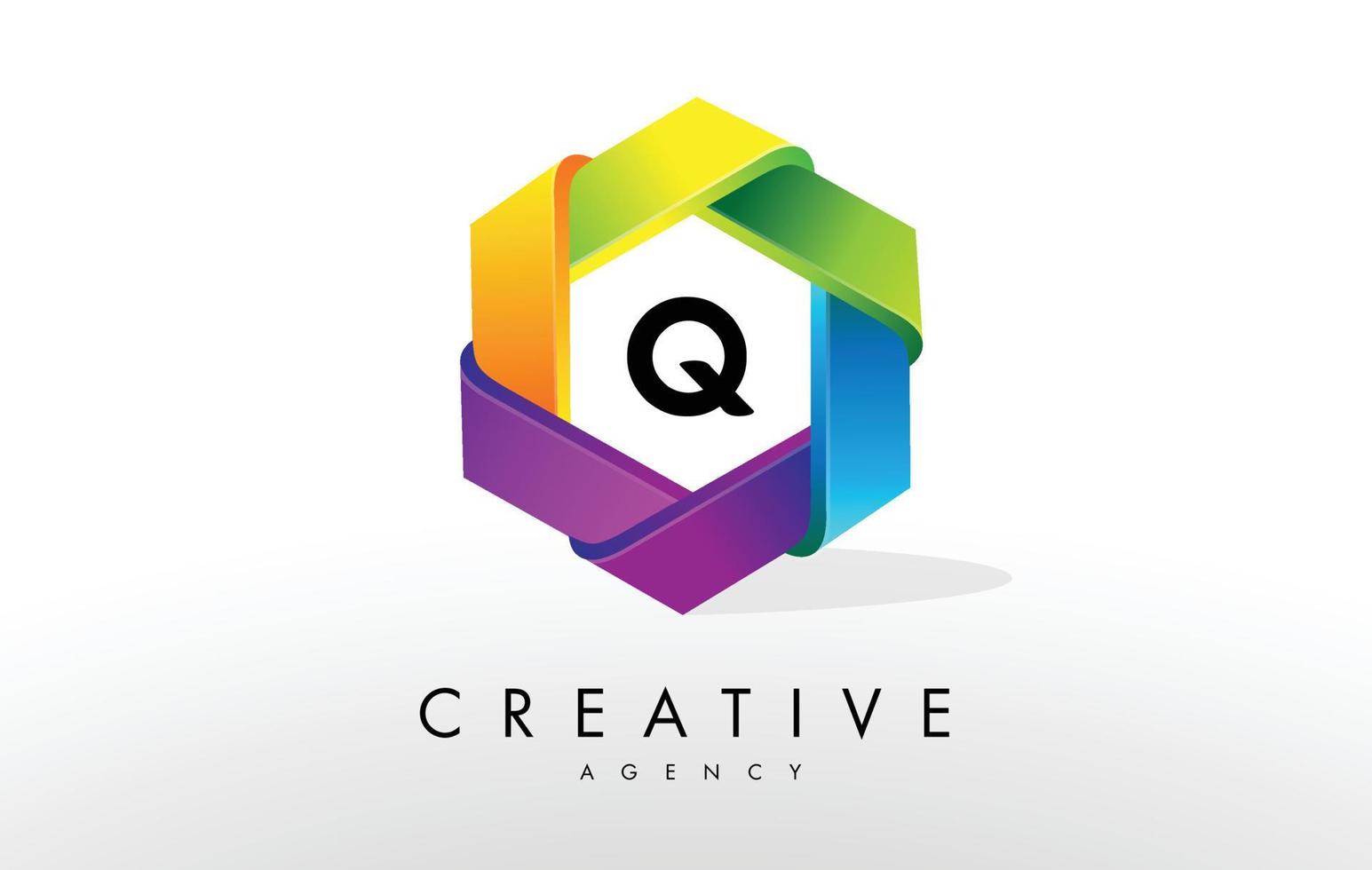 logo della lettera q. design esagono aziendale vettore