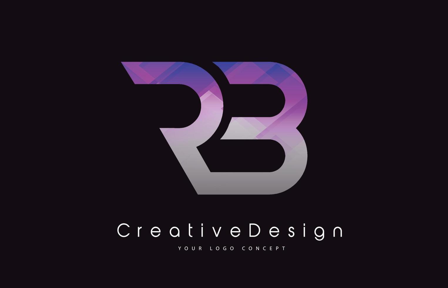 disegno del logo della lettera rb. trama viola icona creativa lettere moderne logo vettoriale. vettore