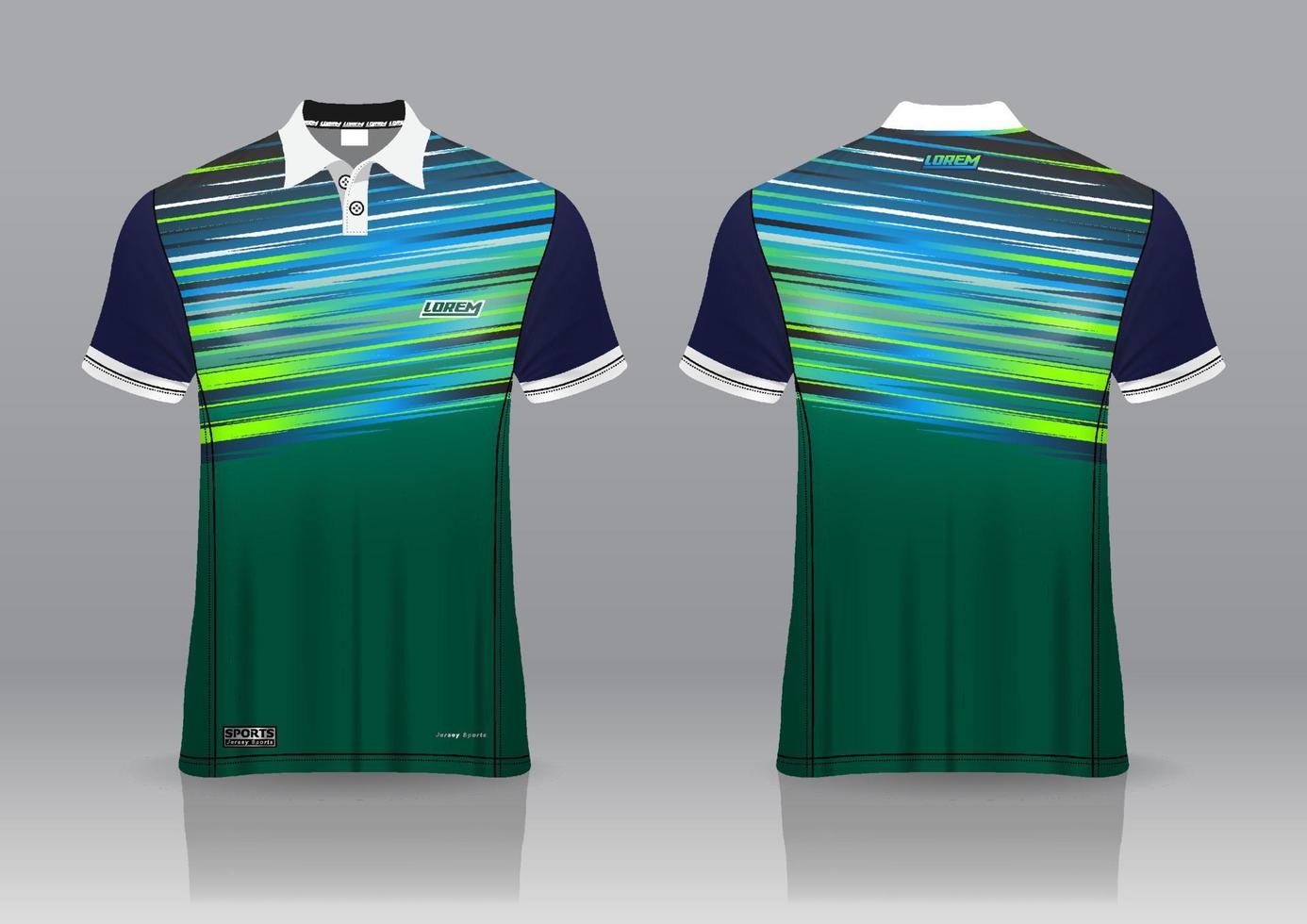 design uniforme della polo, può essere utilizzato per badminton, golf in vista frontale, vista posteriore. jersey mockup vettoriale, design premium molto semplice e facile da personalizzare vettore