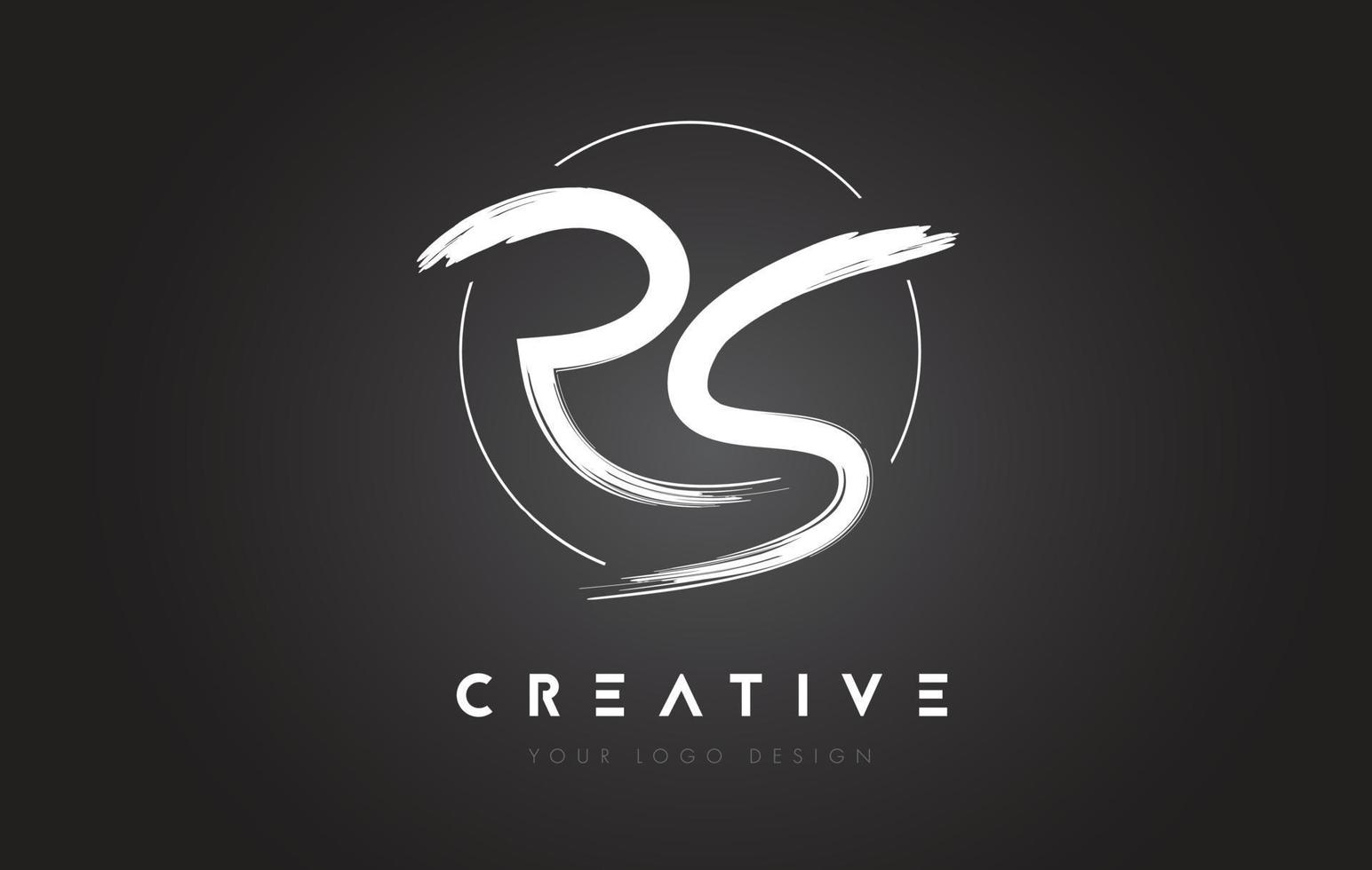 disegno del logo della lettera pennello rs. concetto di logo artistico lettere scritte a mano. vettore