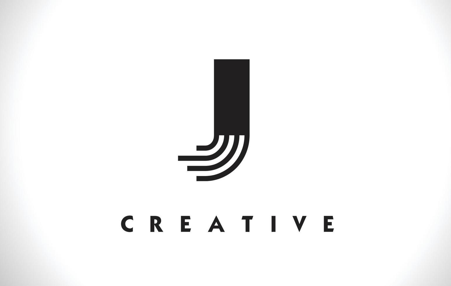 lettera logo j con design a linee nere. illustrazione vettoriale di lettera di linea