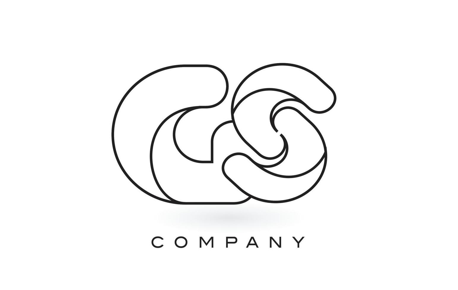 logo della lettera monogramma gs con contorno del contorno del monogramma nero sottile. vettore di design moderno alla moda lettera.