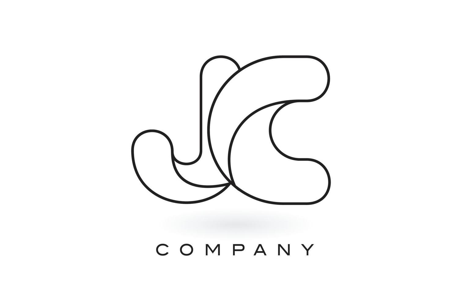 logo della lettera del monogramma jc con contorno del contorno del monogramma nero sottile. vettore di design moderno alla moda lettera.