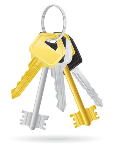 imposta l&#39;illustrazione vettoriale di serratura della porta di chiavi