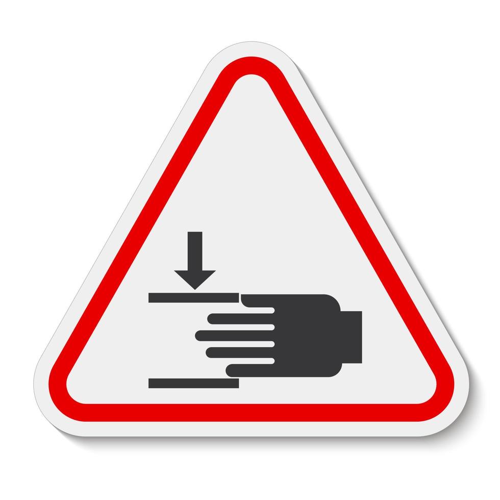 pericolo di schiacciamento attenzione alle tue mani segno vettore
