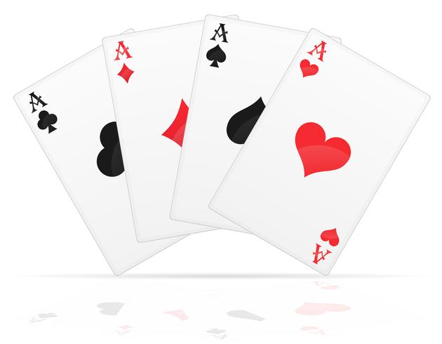 carte da gioco assi di diversi semi illustrazione vettoriale