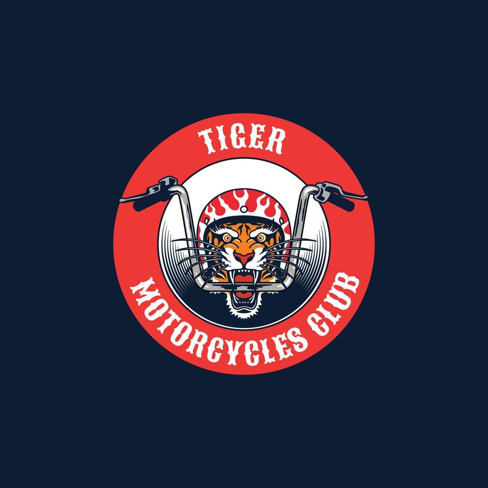 distintivo del logo vettoriale della tigre per il club motociclistico garage personalizzato